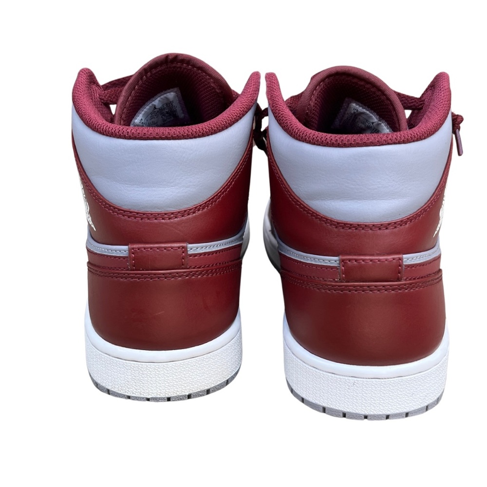 Nike Air Jordan 1 Mid Burgundy and Gray - Picture 3 of 5